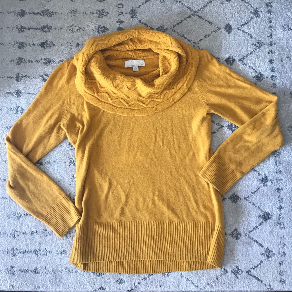 Mustard cowl neck sweater size M